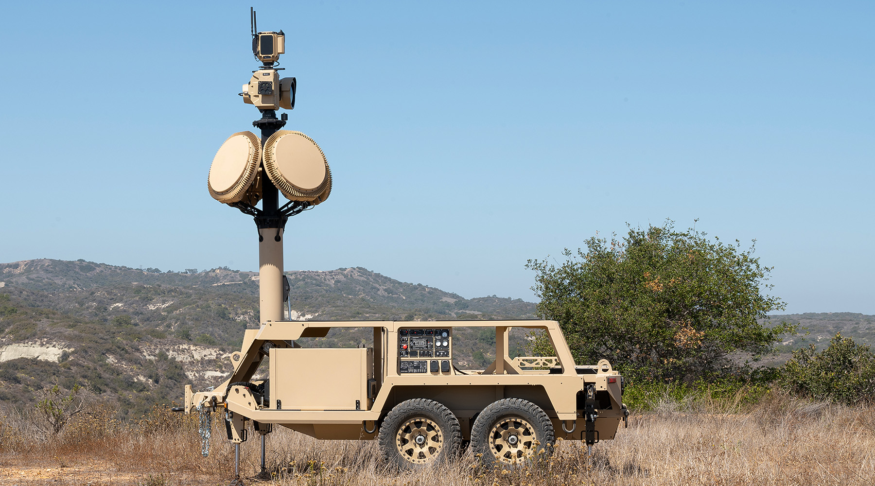 Trailer-mounted surveillance tower